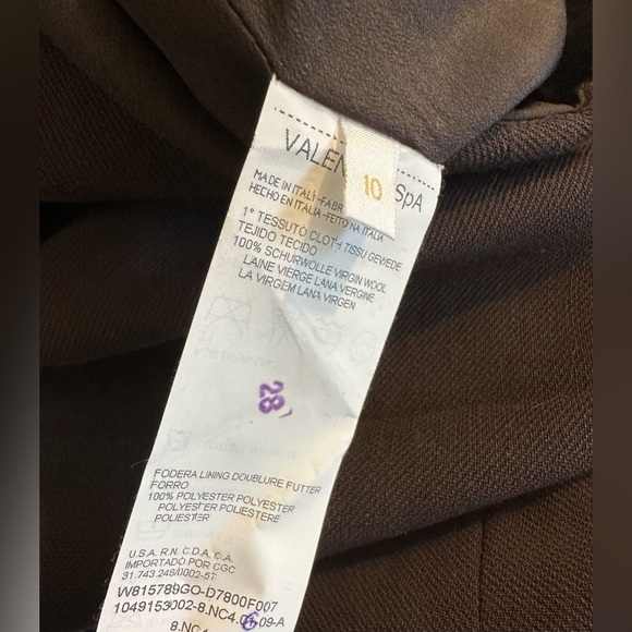 Vtg VALENTINO Italy Fluted Trumpet Skirt Brown 100% Wool Classic Vintage Style - Picture 5 of 8